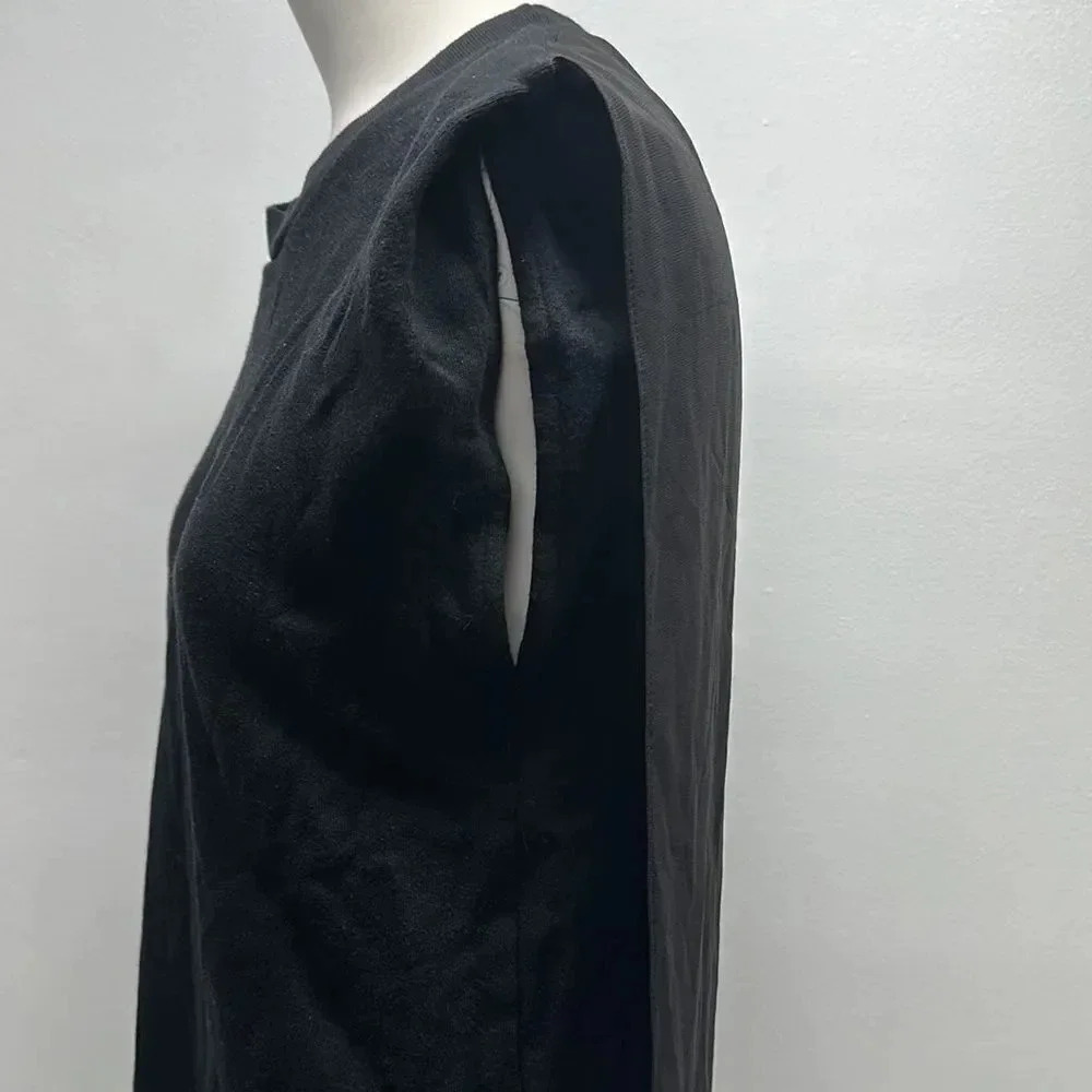 All Saints Amatee Sweatshirt Dress Sleeveless Midi Semi Sheer Black Us Size 2 - Picture 9 of 11